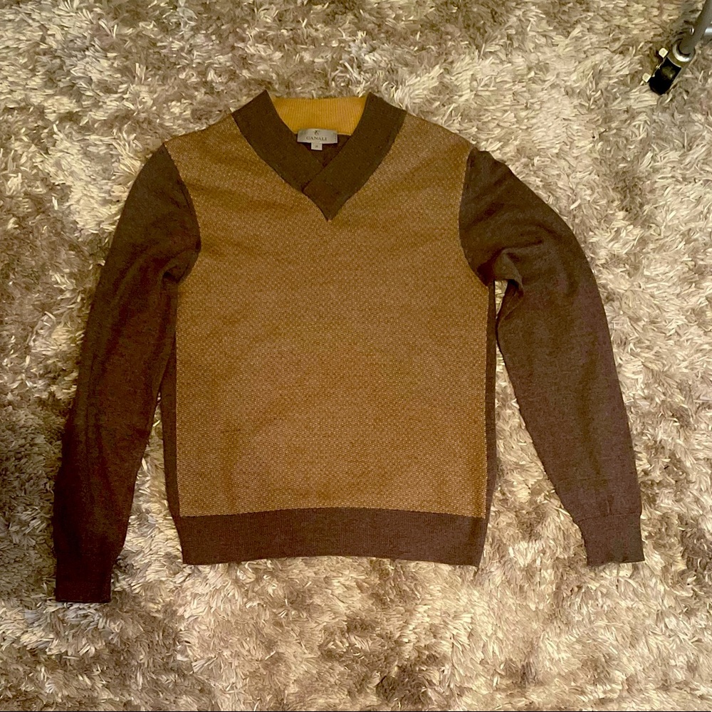 Canali V Neck Sweater size 50 (Small) Made in Italy